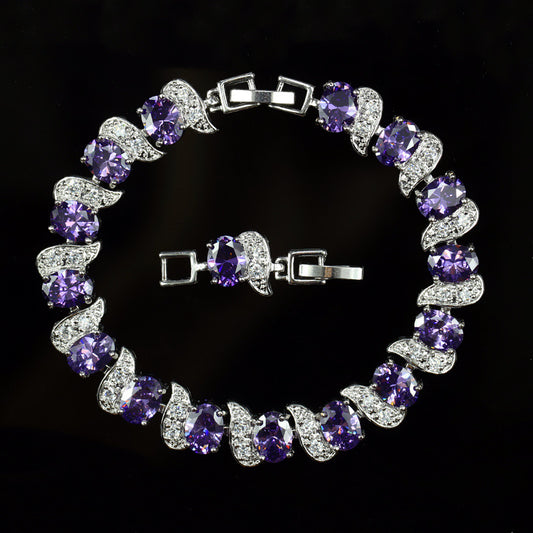 Rhinestone Flower Bracelet, 10 Colors - photo 2