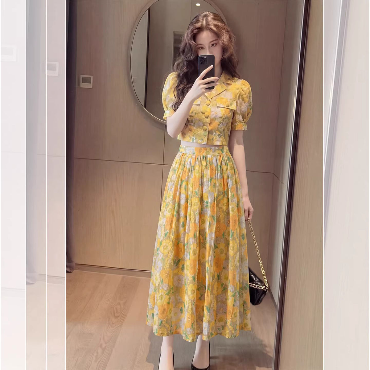 French pastoral style skirt set - front view