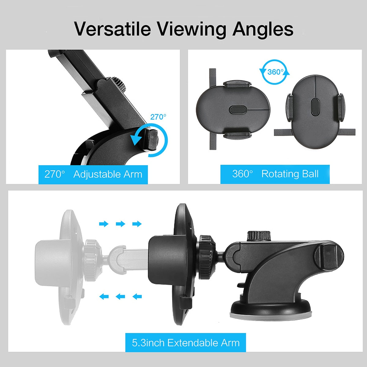 Car Phone Holder β Telescopic Dashboard Suction Cup Mount - product photo 10 of 11