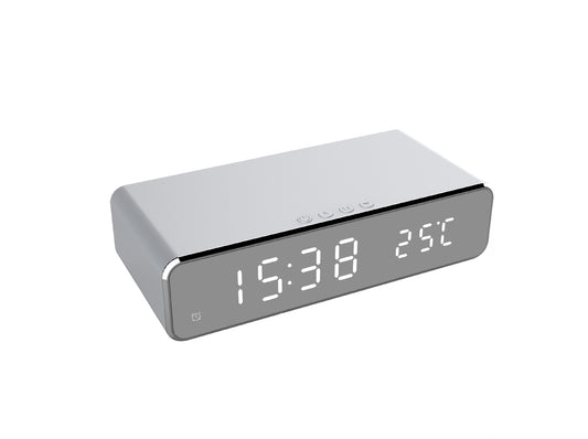 LED Electric Alarm Clock With Wireless Charger Desktop Digital Clock - product photo 2 of 6