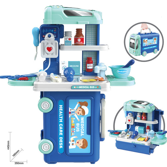 Kids 3-in-1 Pretend Play Set – Kitchen & Tools Bus Suitcase - product photo 2 of 2