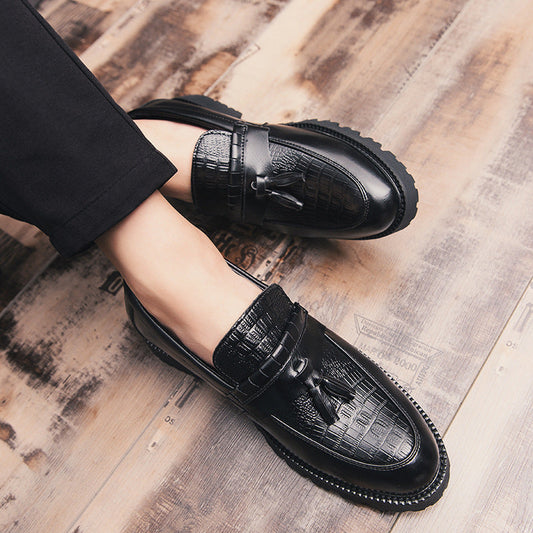 Dress shoes shown in black colorway