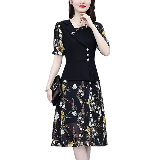 silk dress floral print close-up