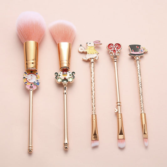 Makeup brush rose gold color detail