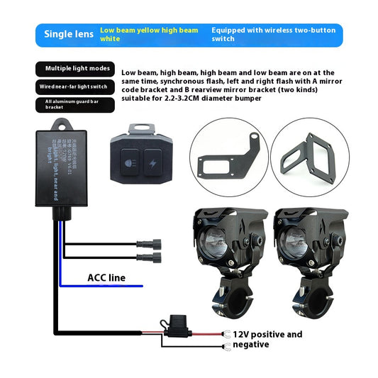 Motorcycle LED Spotlight with Far and Near Light - photo 2