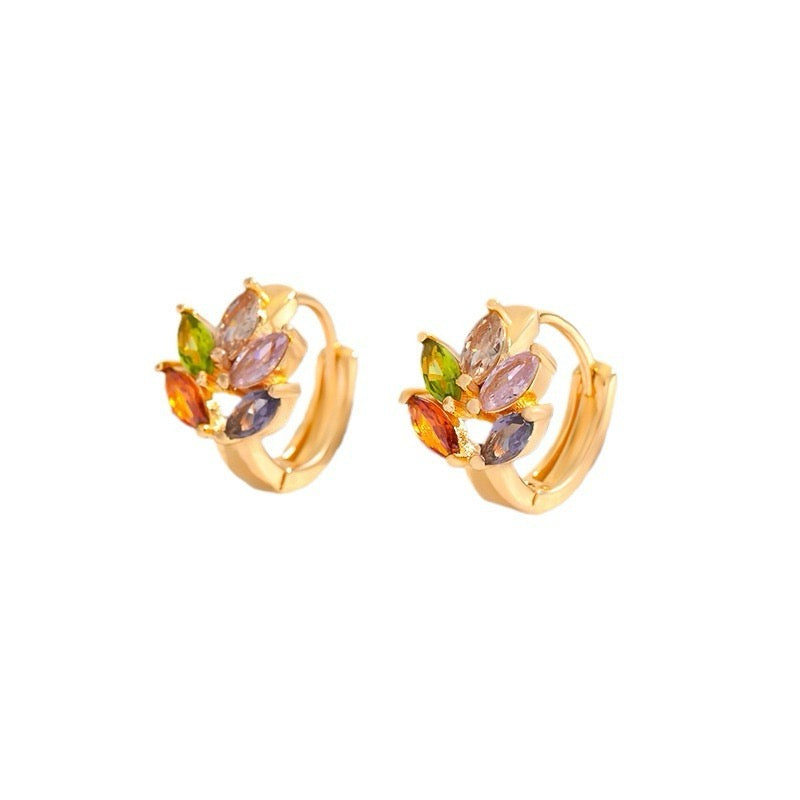Square Crystal Zircon Drop Earrings β Gold Plated