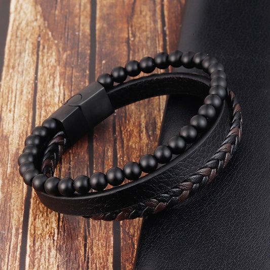 Men's Titanium Steel Geometric Bracelet, Polished