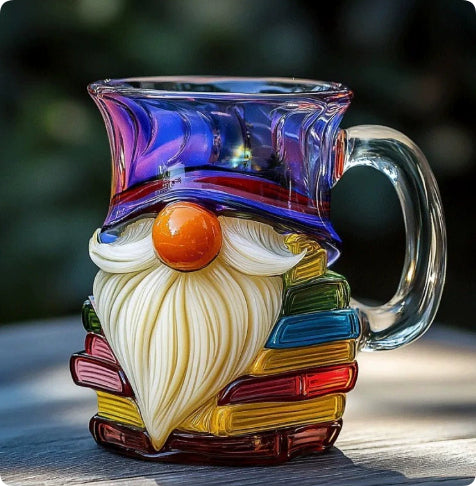 3D book stack mug, packaging photo