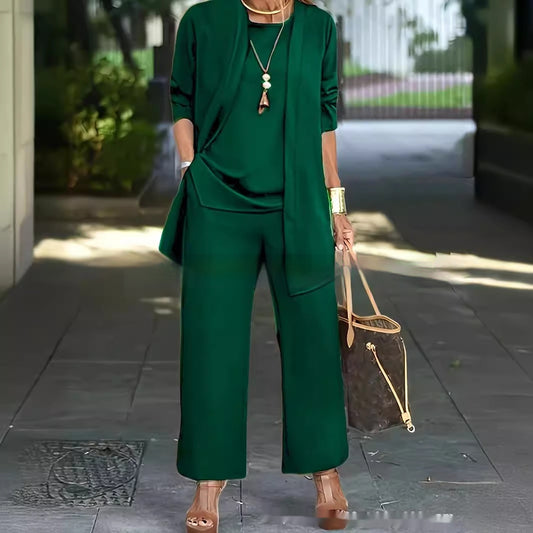 Women's 3-Piece Cardigan Suit Set β Vest Top, Jacket & Wide-Leg Pants β photo 2 of 20