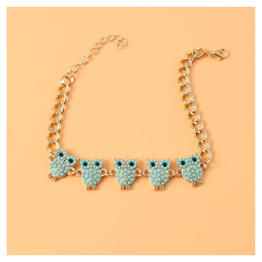 Vintage Owl Pendant Alloy Anklet - photo 5