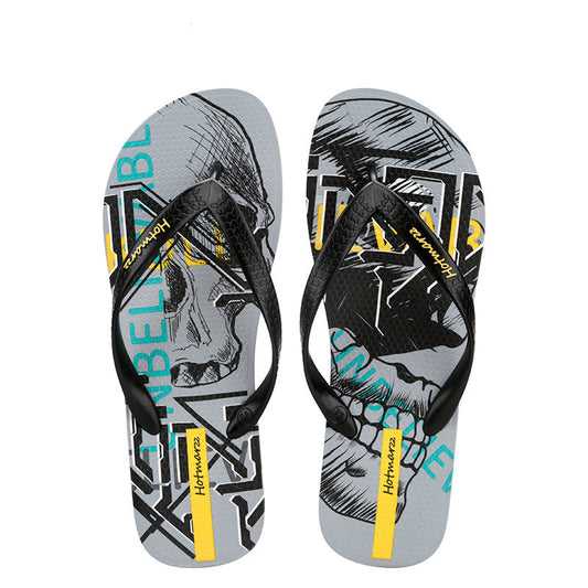 Men's Graffiti Print Non-Slip Beach Flip Flops - product photo 2