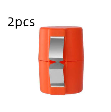 Egg cracker and separator tool, stainless steel blade detail