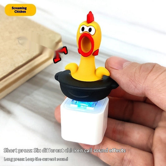 Glowing stress-relief button keychain toy, main view