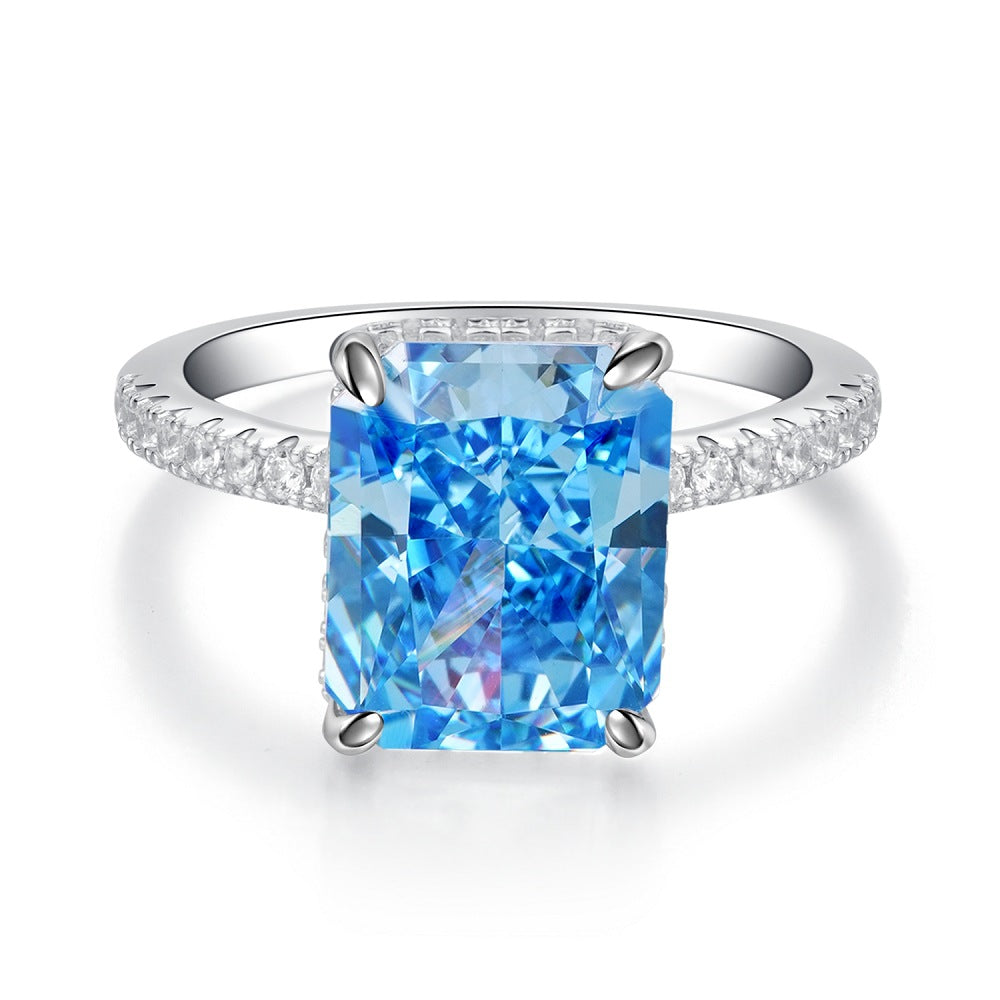 S925 Sterling Silver Ring for Women | Multicolor CZ Statement Ring - product photo 7 of 9