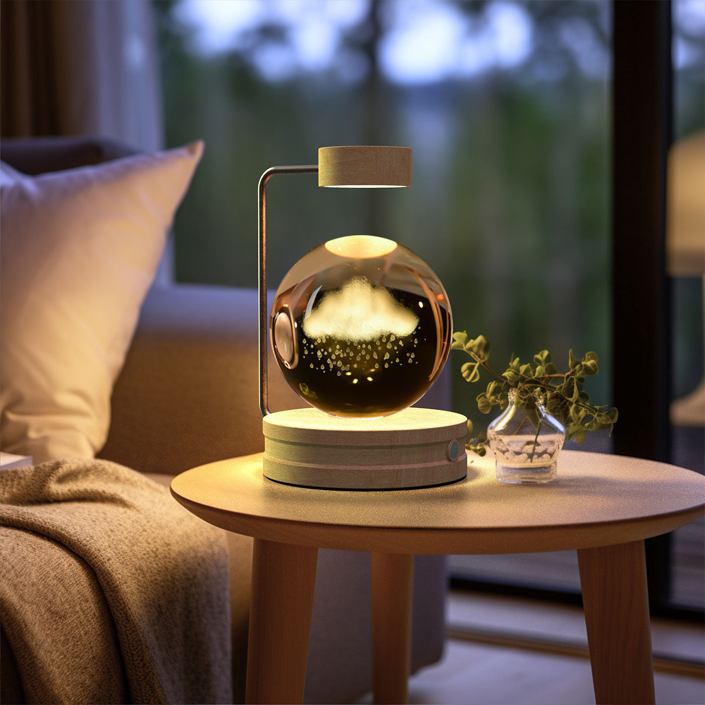 3D crystal night light with wood base, design option 7 of 51