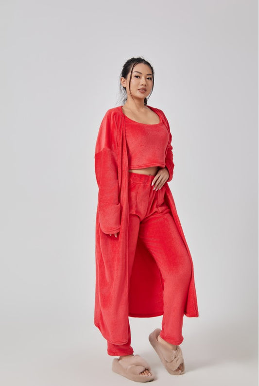 Cozy 3-Piece Pajama Lounge Set – Soft Matching Winter Loungewear - product photo 2 of 5