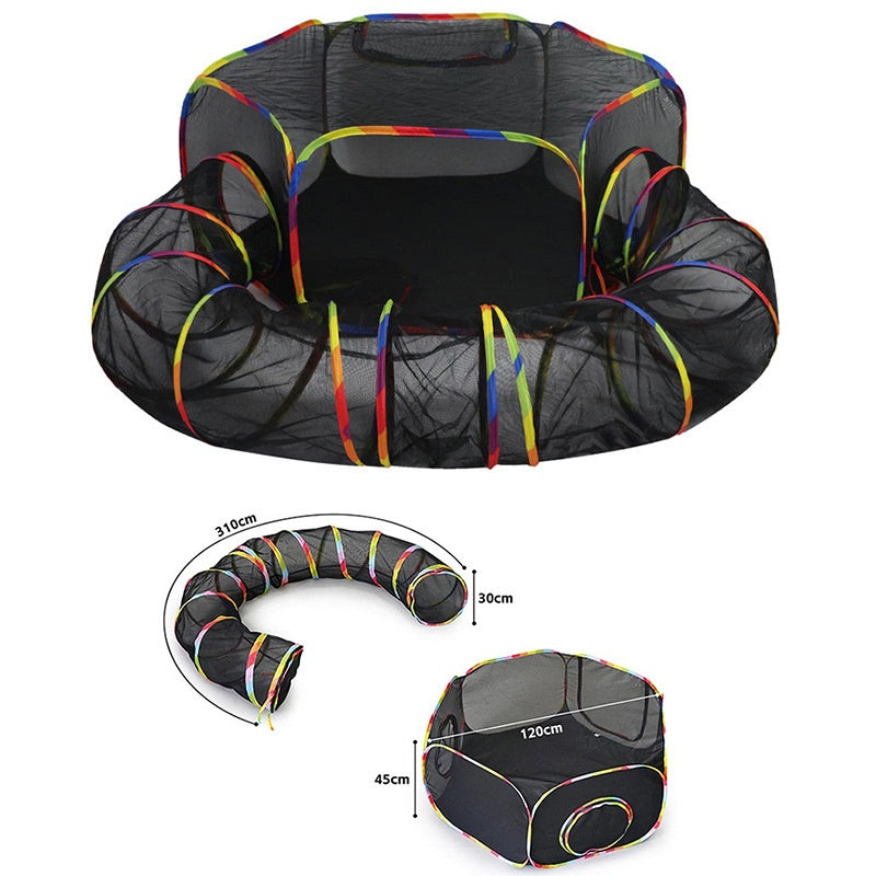 2-in-1 Collapsible Outdoor Cat Tent & Play Tunnel - product photo 4
