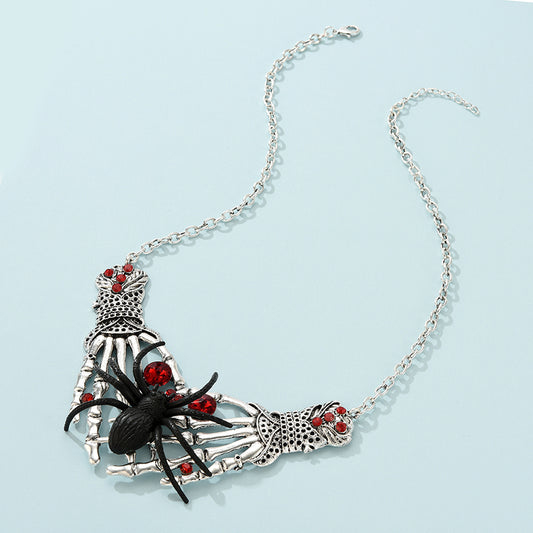 geometric gold-plated alloy necklace, full view