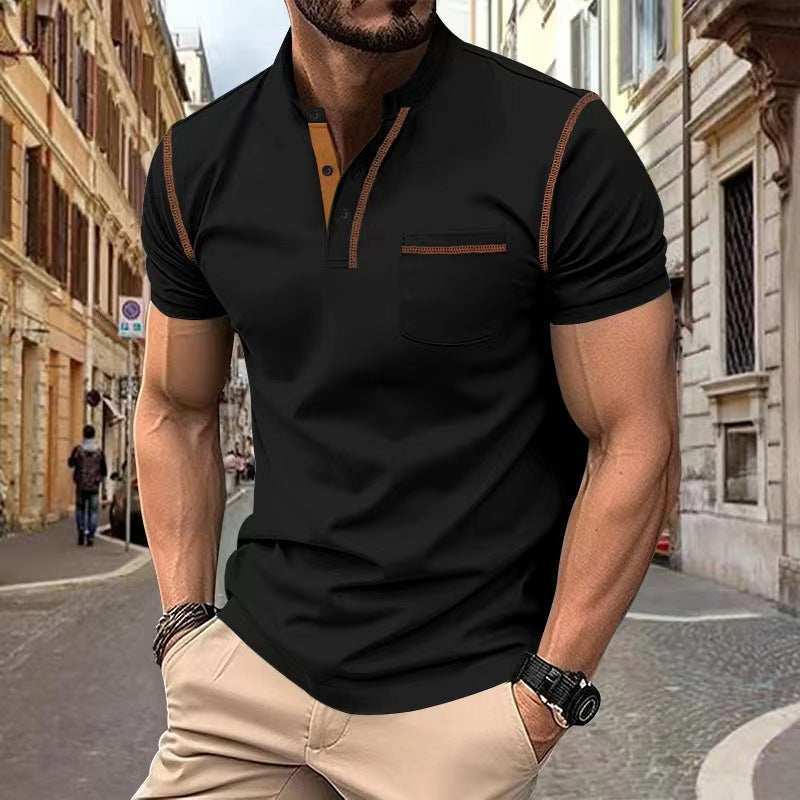 Men's Quick-Dry Polo Shirt – Henry Collar Breathable Cotton Tee - product photo 6 of 8