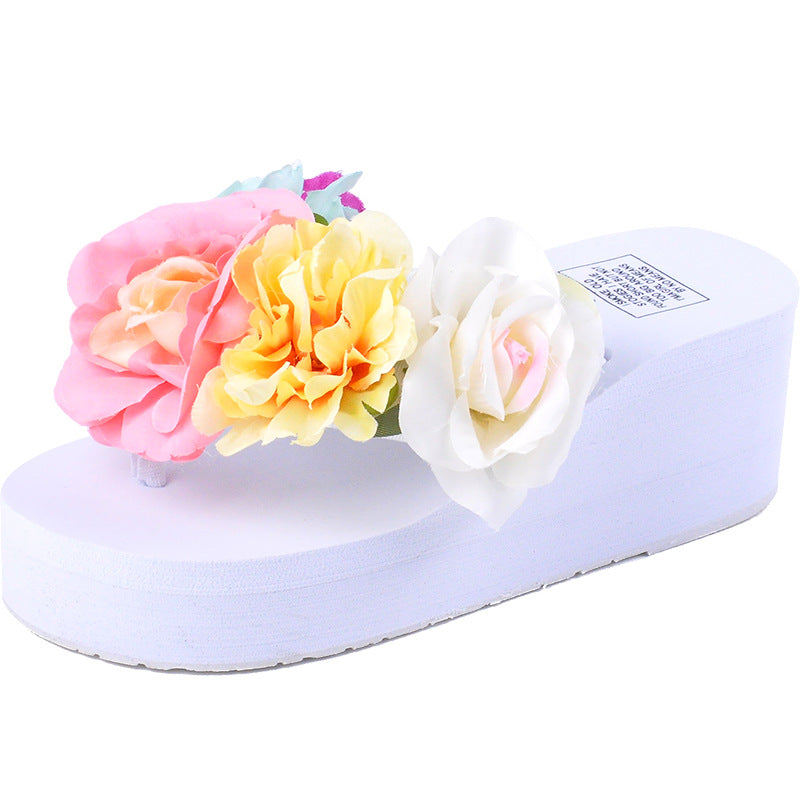 Women's Handmade Platform Flip Flops – Floral Detail Sandals - product photo 8 of 8
