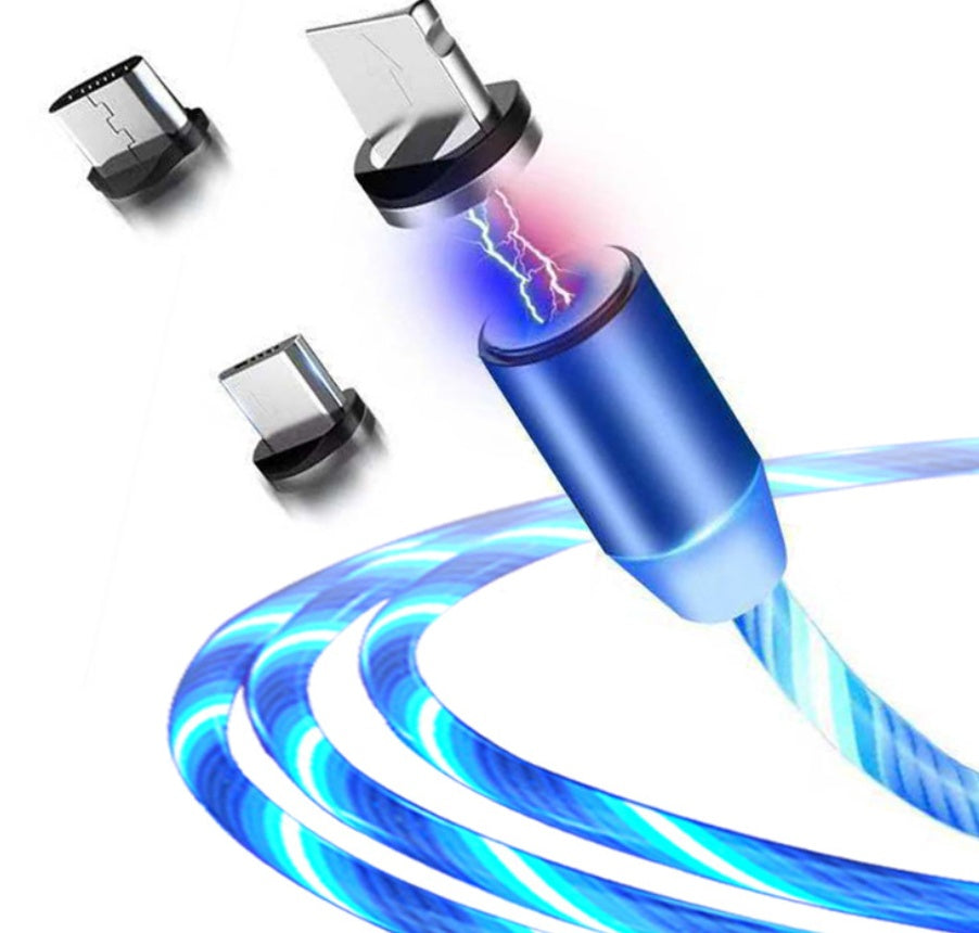 Magnetic LED Flowing Light Charging Cable – iPhone, Android & USB-C - product photo 10 of 16
