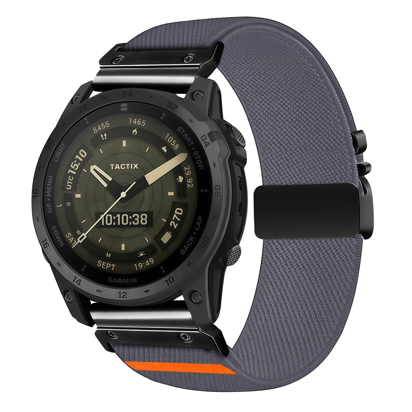 Quick-release nylon elastic watch strap – installed on smartwatch