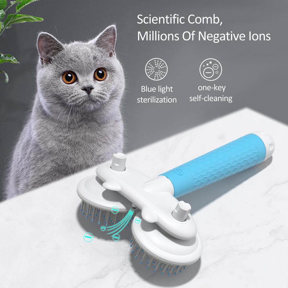 slicker brush being used to groom a dog
