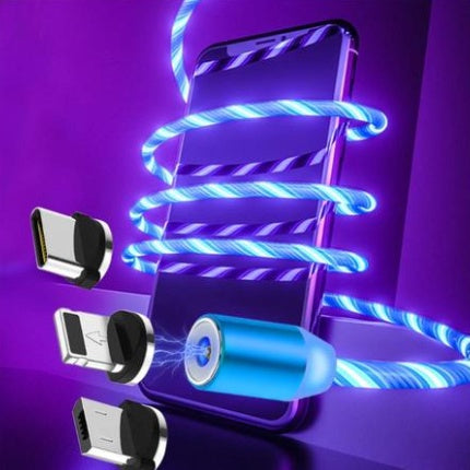 Magnetic LED Flowing Light Charging Cable – iPhone, Android & USB-C - product photo 1 of 16