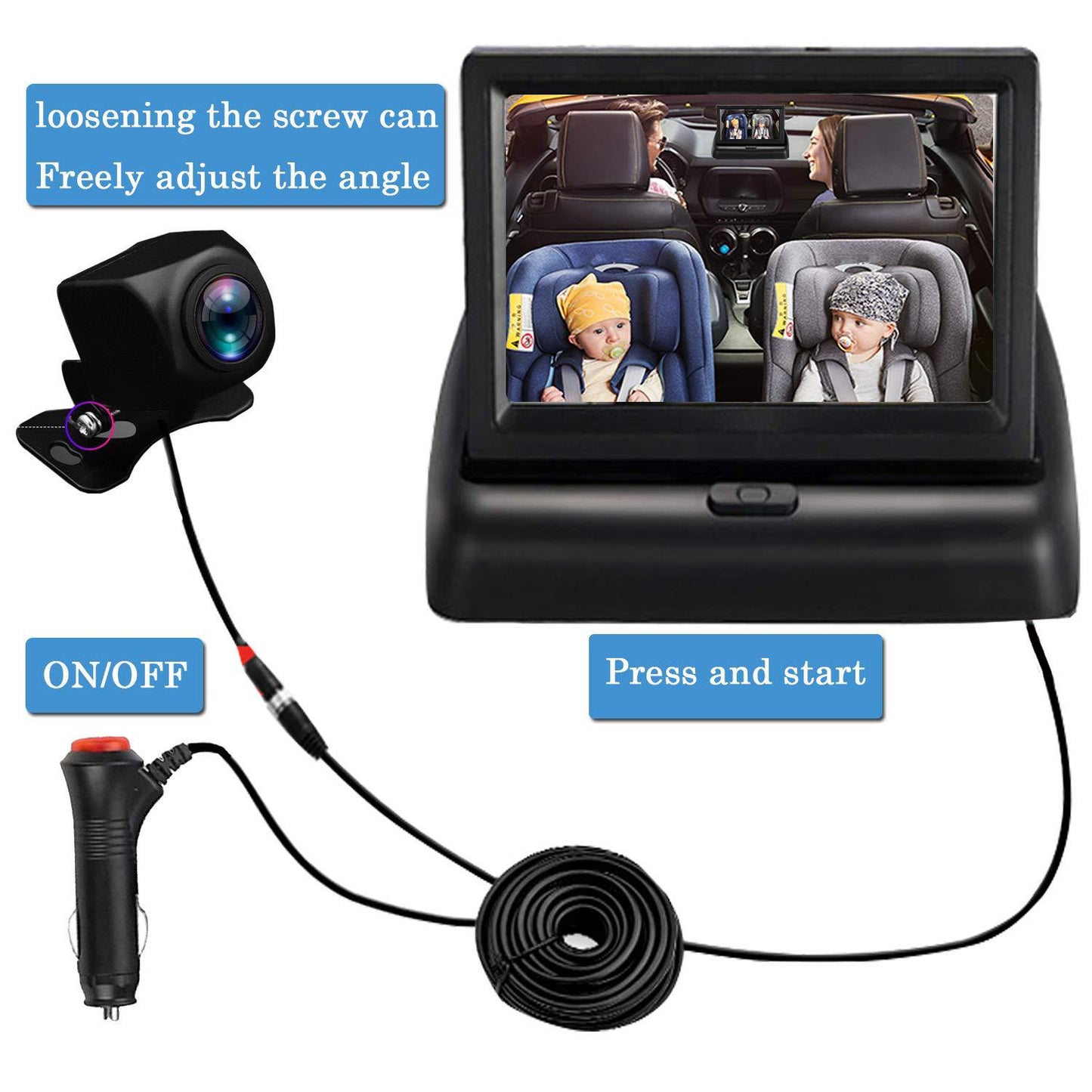 4.3 inch car reversing display monitor - installed in car