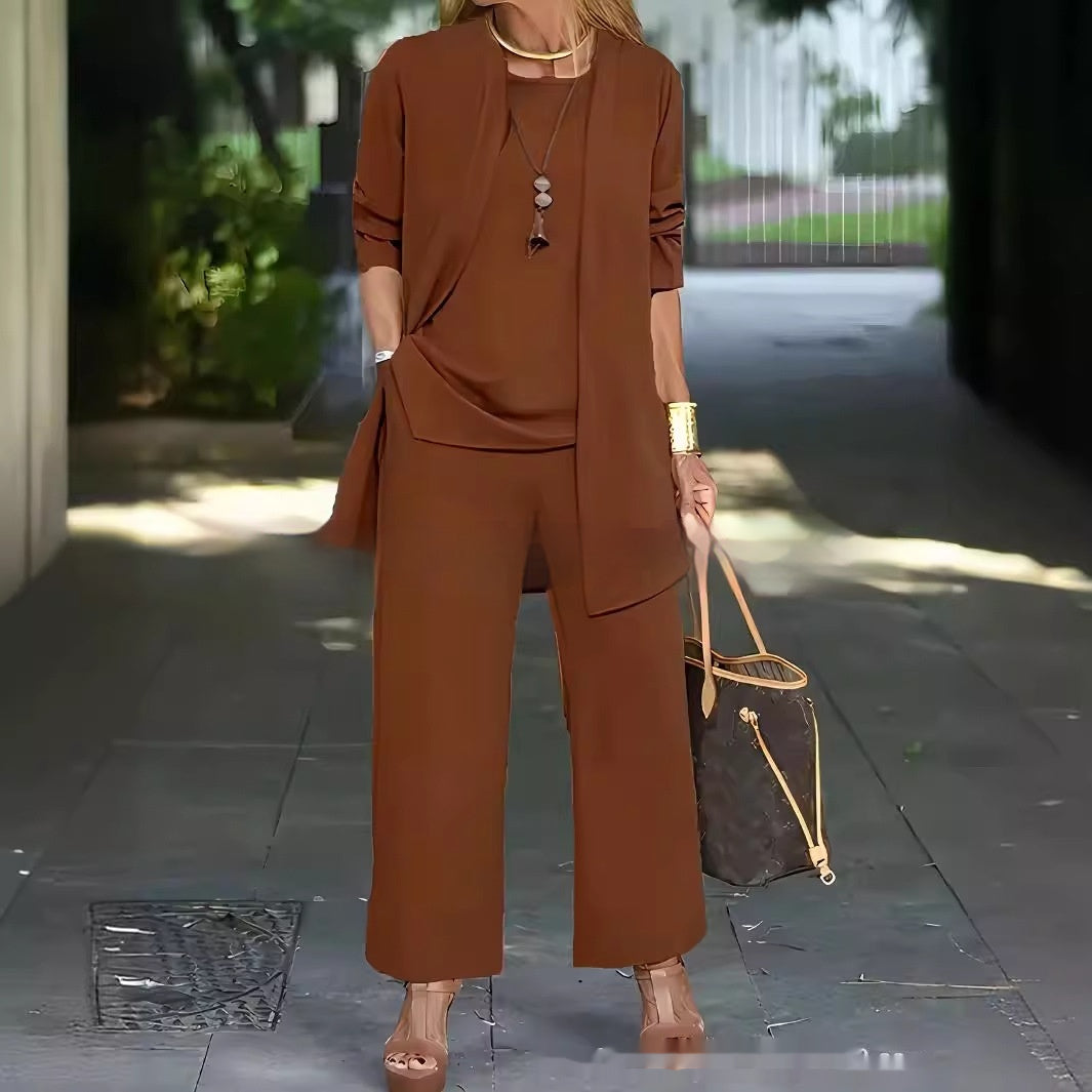 Women's 3-Piece Cardigan Suit Set – Vest Top, Jacket & Wide-Leg Pants – photo 5 of 20