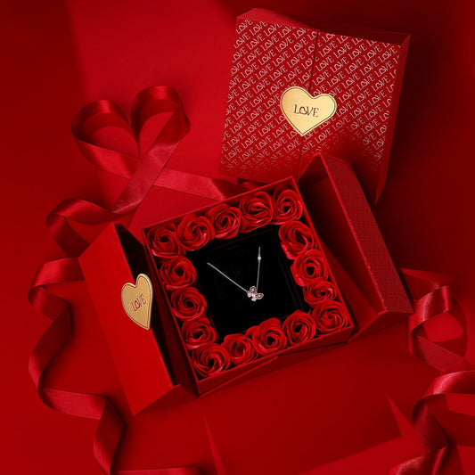 Rose-themed jewelry gift box with handbag