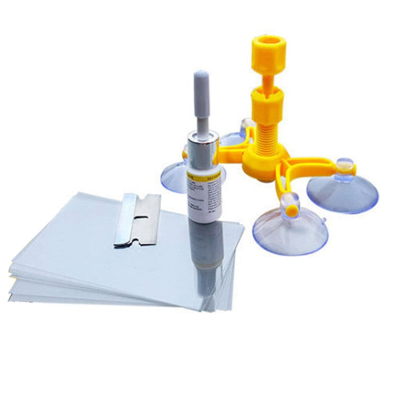 Windshield repair kit injection tool close-up