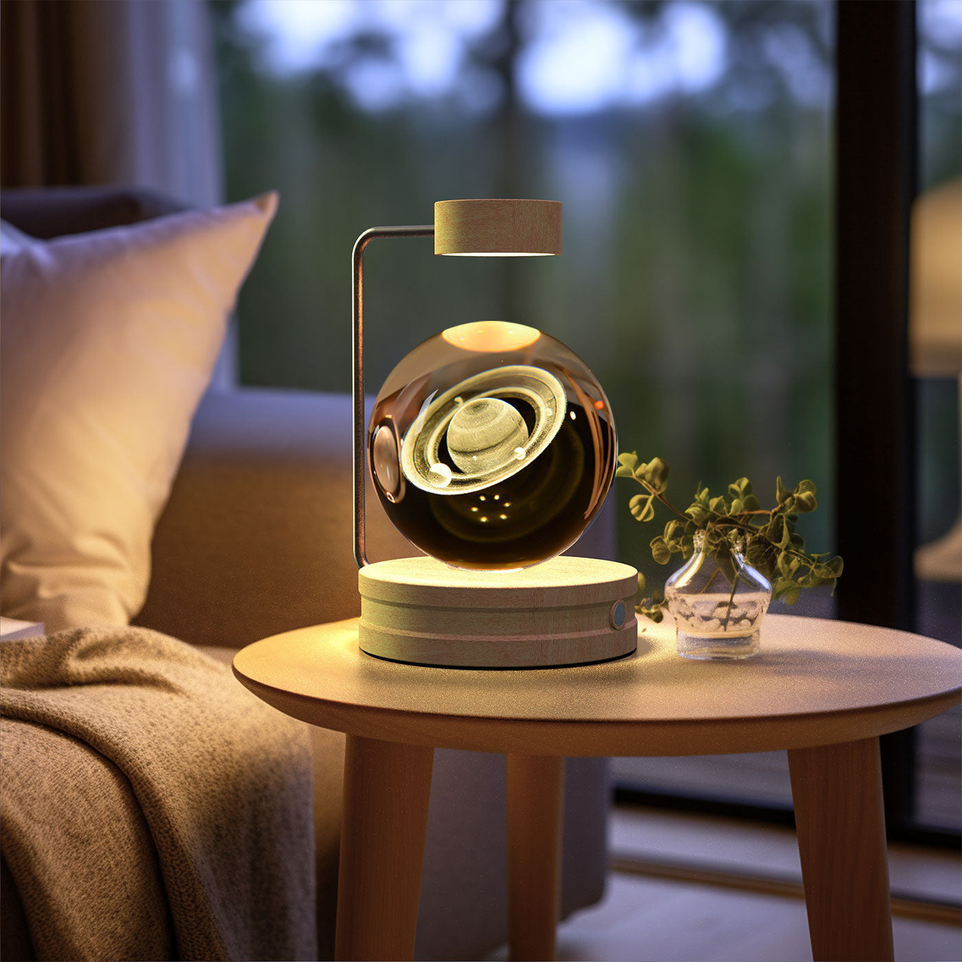 3D crystal night light with wood base, design option 49 of 51