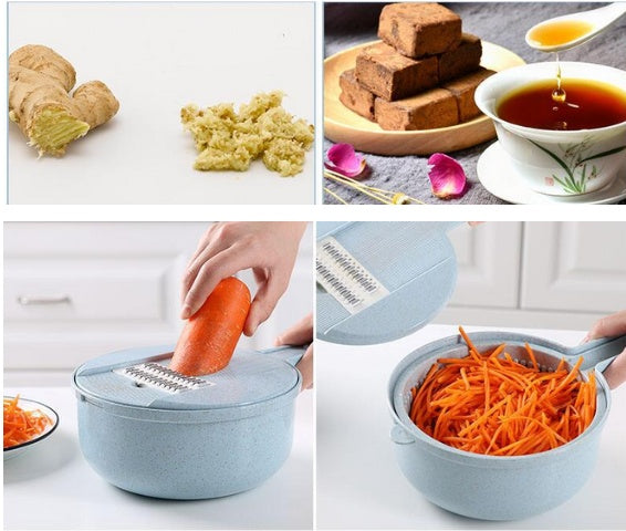 8-in-1 Mandoline Slicer – Vegetable Slicer, Potato Peeler & Grater with Strainer - product photo 7 of 8