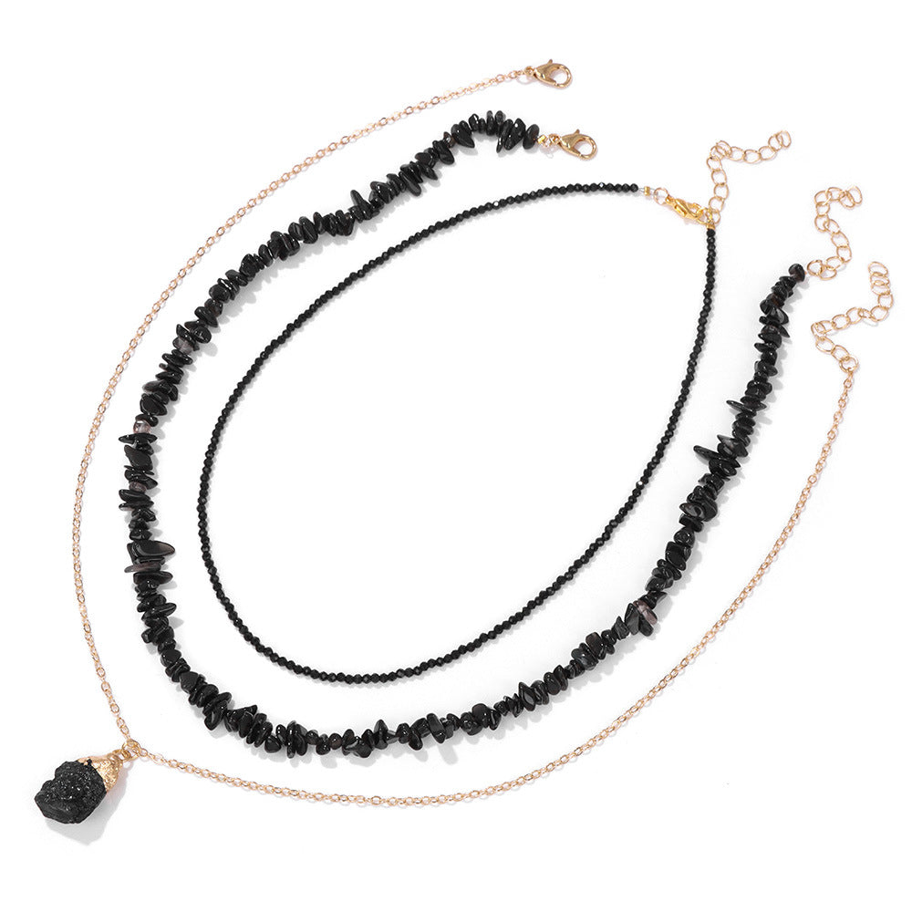 Natural Stone Bead Necklace – Retro Style Statement Necklace - product photo 2 of 8