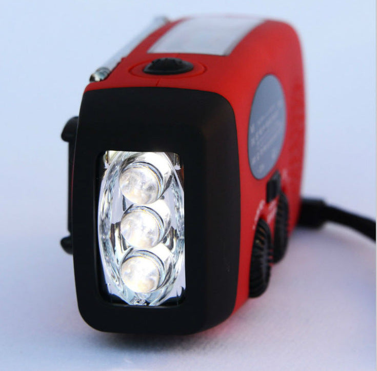 Solar & Hand Crank Emergency Radio Flashlight with USB Charging - product photo 4 of 12