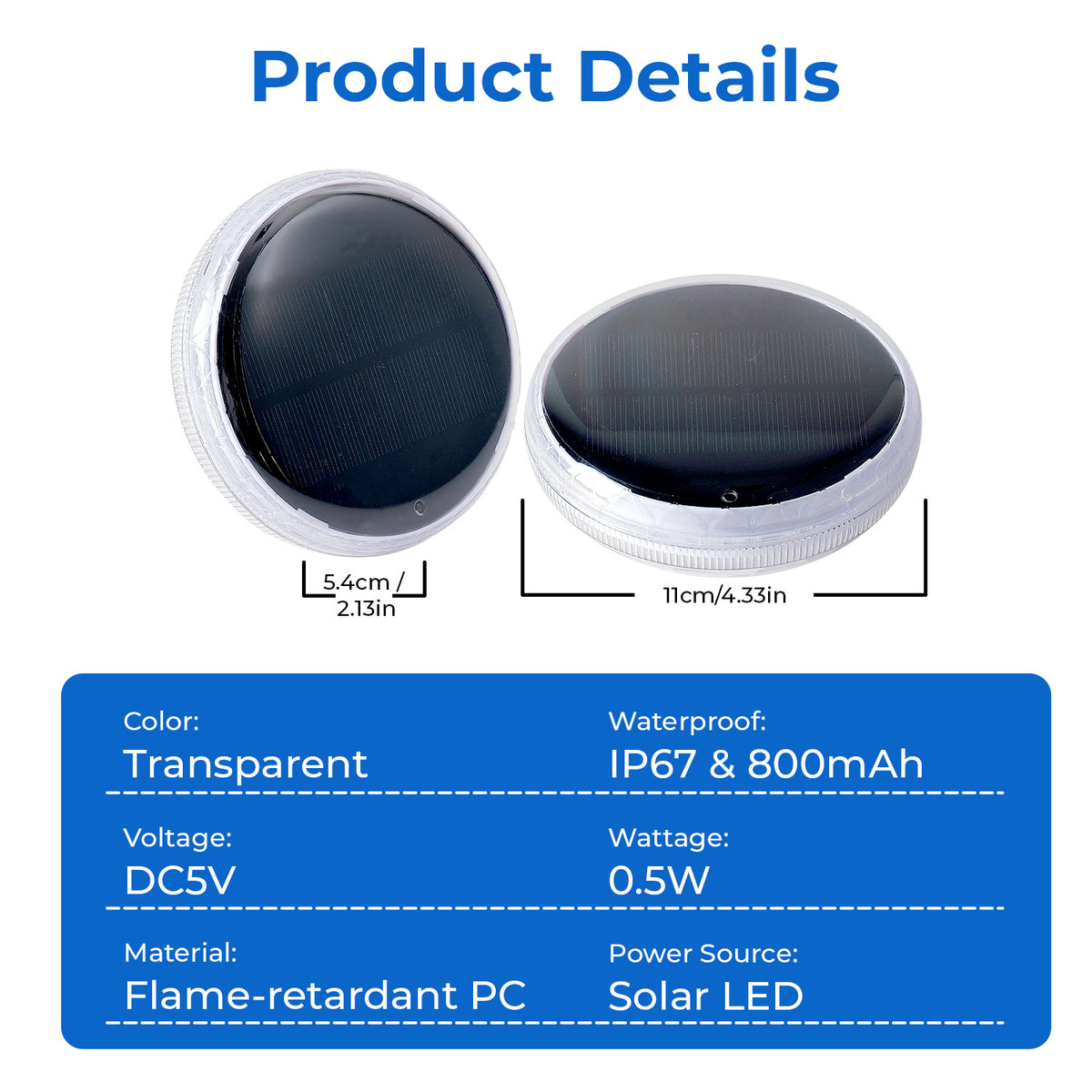 Solar-powered floating pool lights, 2-pack – product photo 8