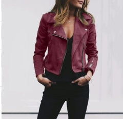Women's Lapel Zip-Front Casual Shorts Set - product photo 8 of 9