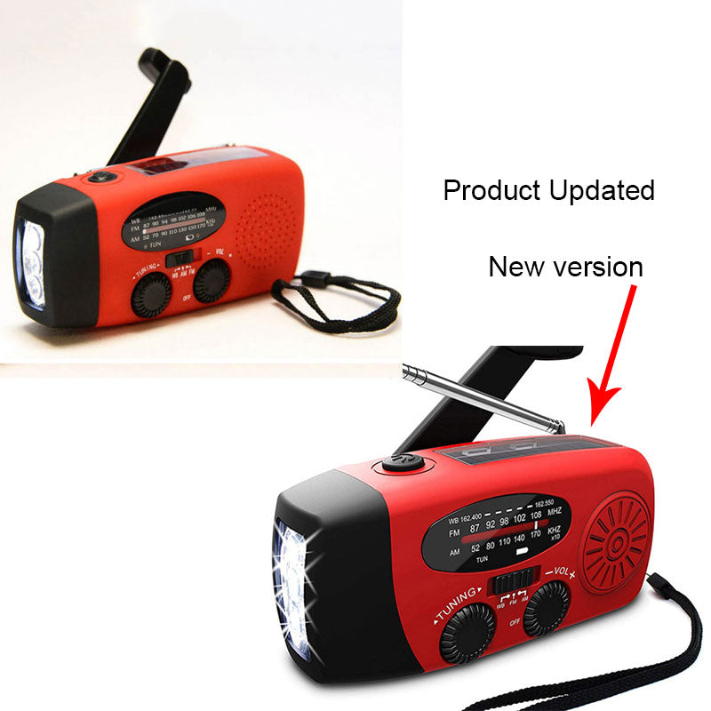 Solar & Hand Crank Emergency Radio Flashlight with USB Charging - product photo 8 of 12