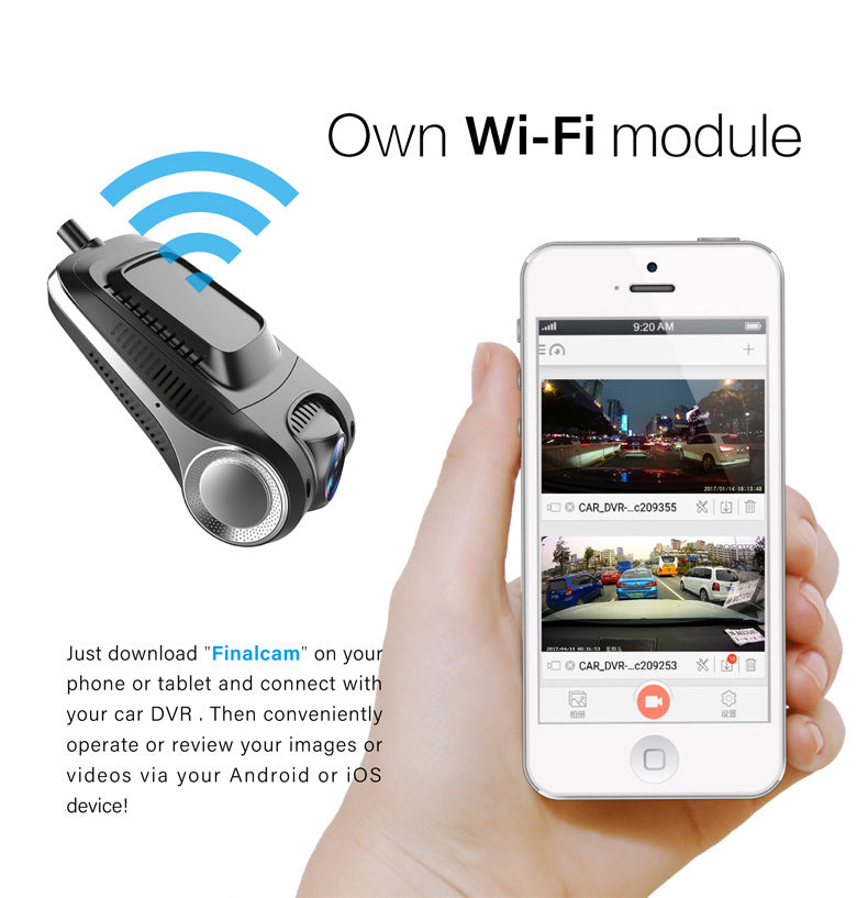 Mini dash cam - back view