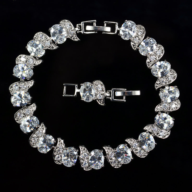 Rhinestone Flower Bracelet, 10 Colors - photo 3
