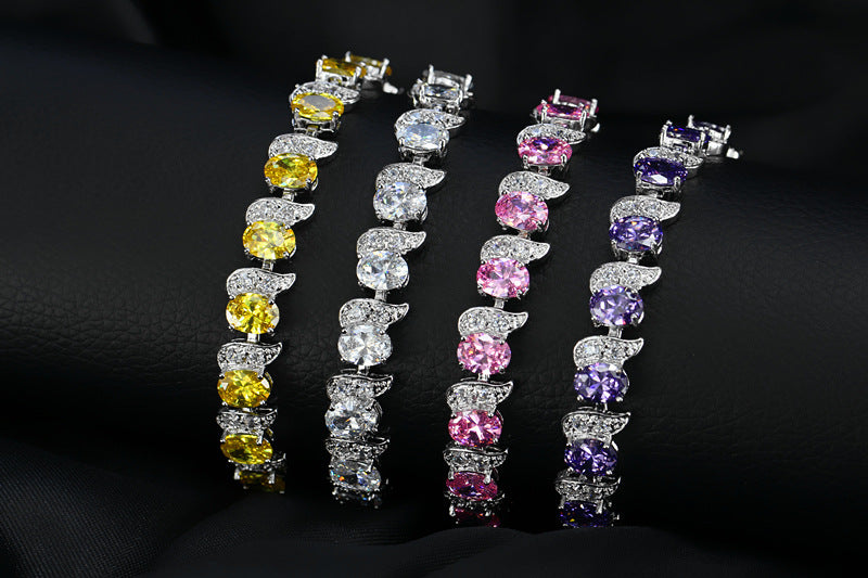 Rhinestone Flower Bracelet, 10 Colors - photo 1