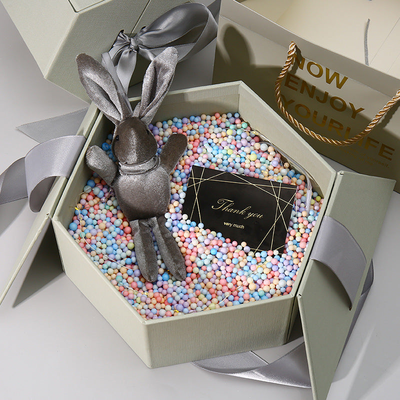 Hexagonal gift box in black colorway
