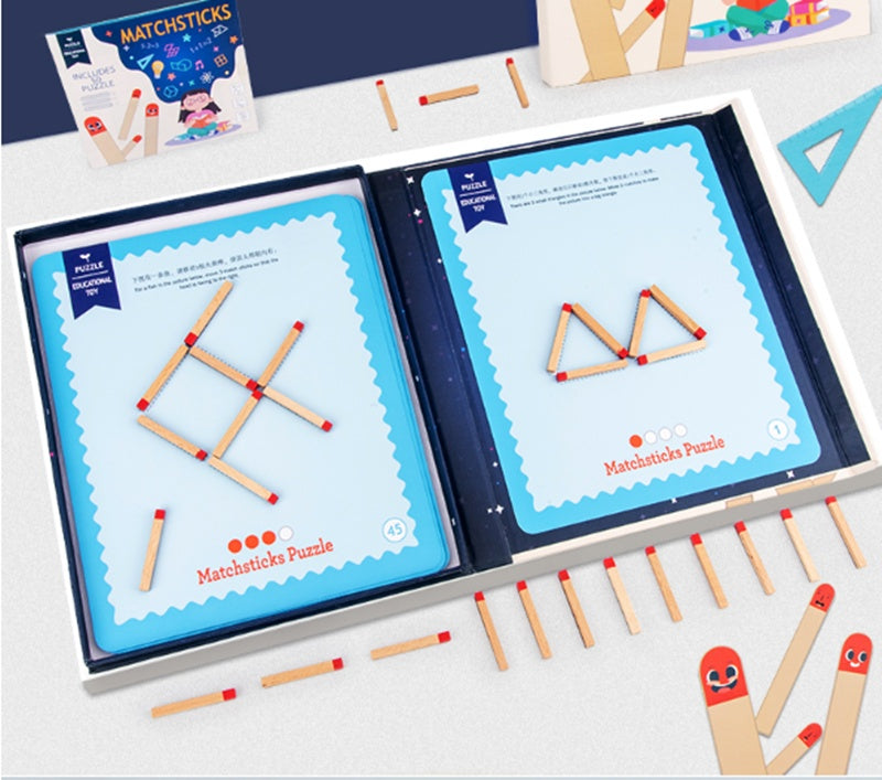 Montessori wooden matchstick puzzle - packaging