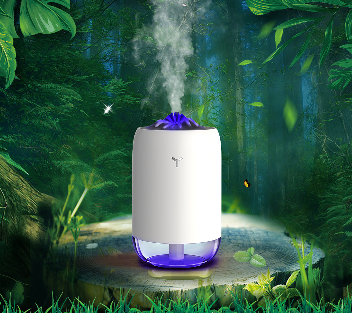 Flame humidifier, ultrasonic mist in action