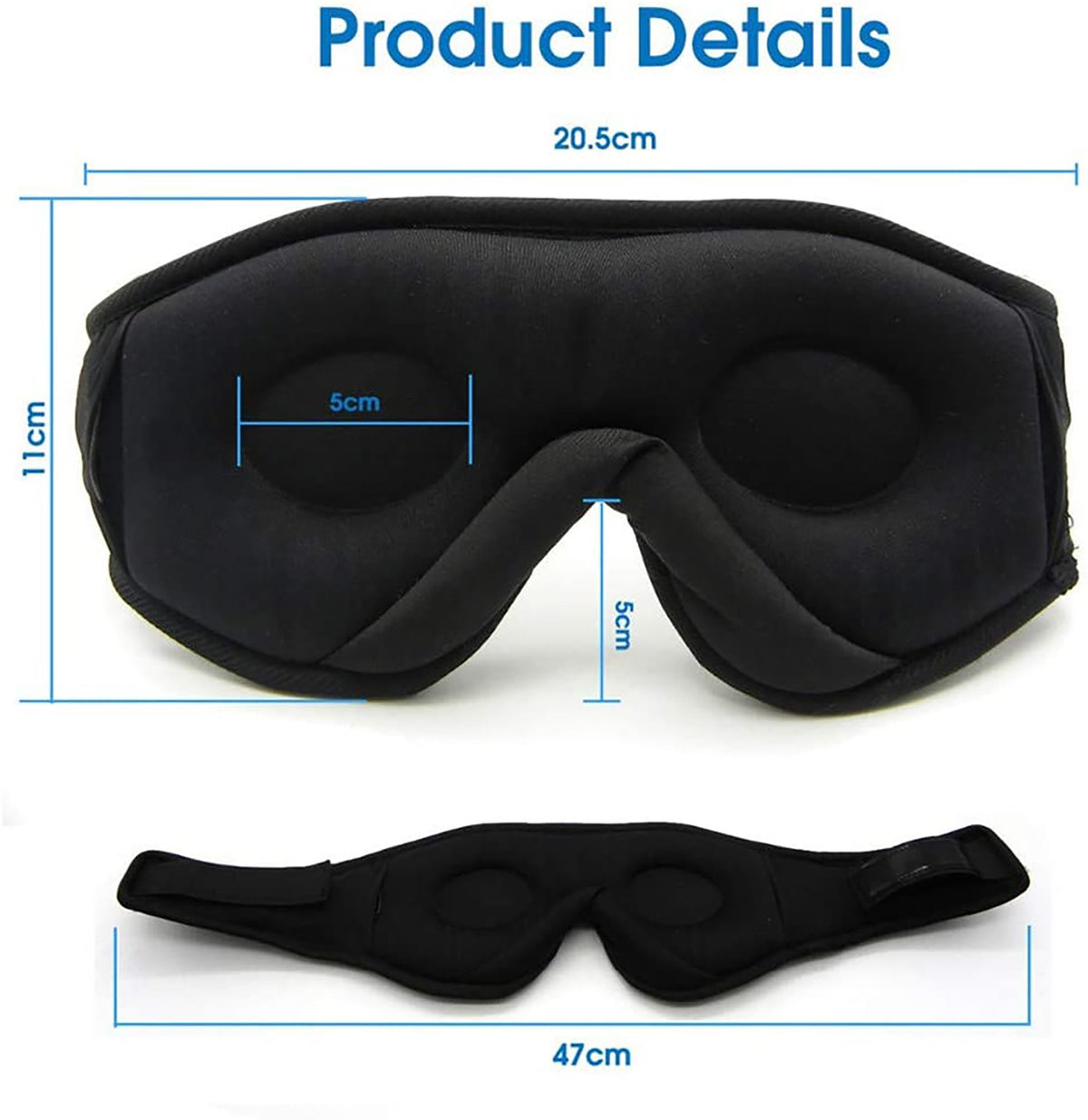 Bluetooth sleep mask - dark blue color