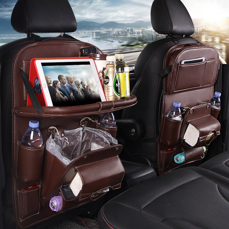 PU Leather Car Storage Bag – Multifunction Seat Back Hanging Organizer - product photo 1 of 5
