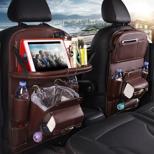 PU Leather Car Storage Bag – Multifunction Seat Back Hanging Organizer - product photo 1 of 5