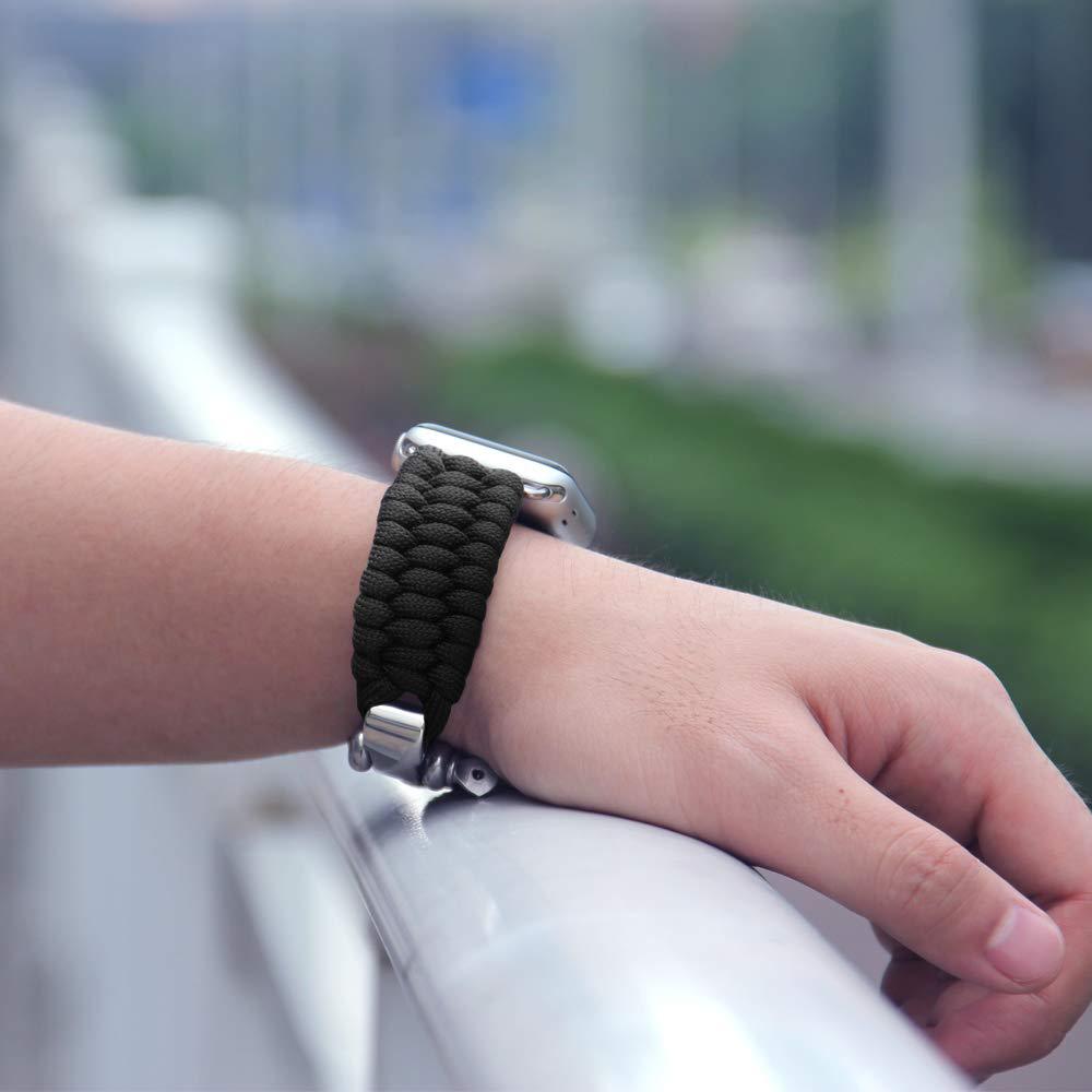 braided paracord watch band strap, full view
