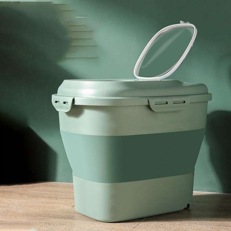 Cat and dog food storage bucket with scoop